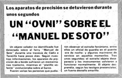 OVNIs sobre el buque “Manuel de Soto” OVNIs sobre el buque “Manuel de Soto”